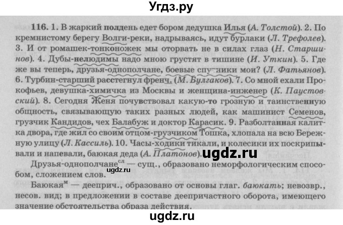 ГДЗ (Решебник №3) по русскому языку 11 класс Л.A. Мурина / упражнение номер / 116