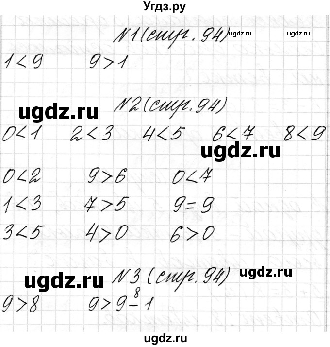 ГДЗ (Решебник) по математике 1 класс Чеботаревская Т.М. / часть 1. страница / 94