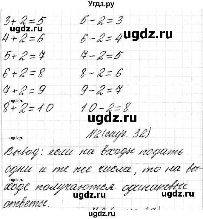 ГДЗ (Решебник) по математике 1 класс Чеботаревская Т.М. / часть 2. страница / 32(продолжение 2)
