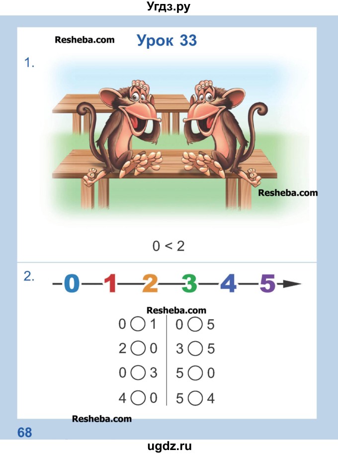 ГДЗ (Учебник) по математике 1 класс Чеботаревская Т.М. / часть 1. страница / 68