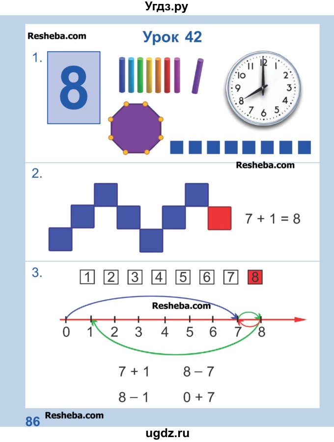 ГДЗ (Учебник) по математике 1 класс Чеботаревская Т.М. / часть 1. страница / 86