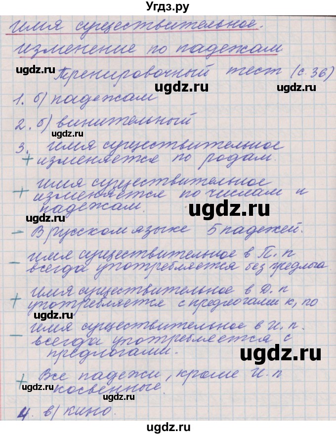 ГДЗ (Решебник) по русскому языку 4 класс (проверочные и контрольные работы) Максимова Т.Н. / страница / 36