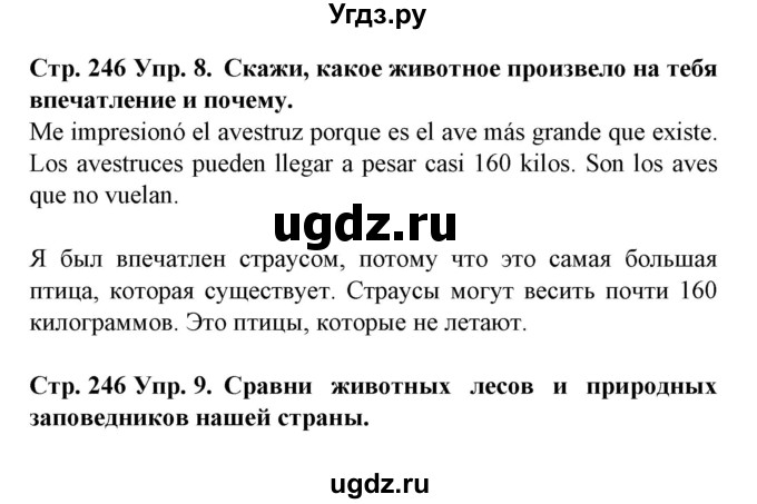 ГДЗ (Решебник) по испанскому языку 6 класс Гриневич Е.К. / страница номер / 246