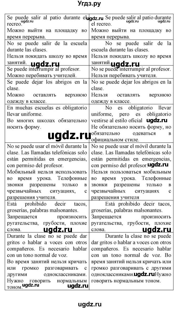 ГДЗ (Решебник) по испанскому языку 6 класс Гриневич Е.К. / страница номер / 60-61(продолжение 3)