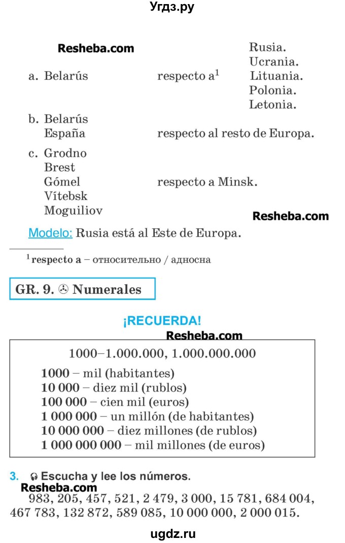 ГДЗ (Учебник) по испанскому языку 6 класс Гриневич Е.К. / страница номер / 225