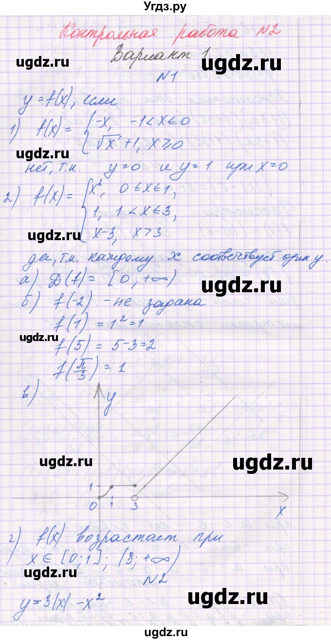 ГДЗ (Решебник) по алгебре 10 класс (контрольные работы) Глизбург В.И. / КР-2. вариант-№ / 1