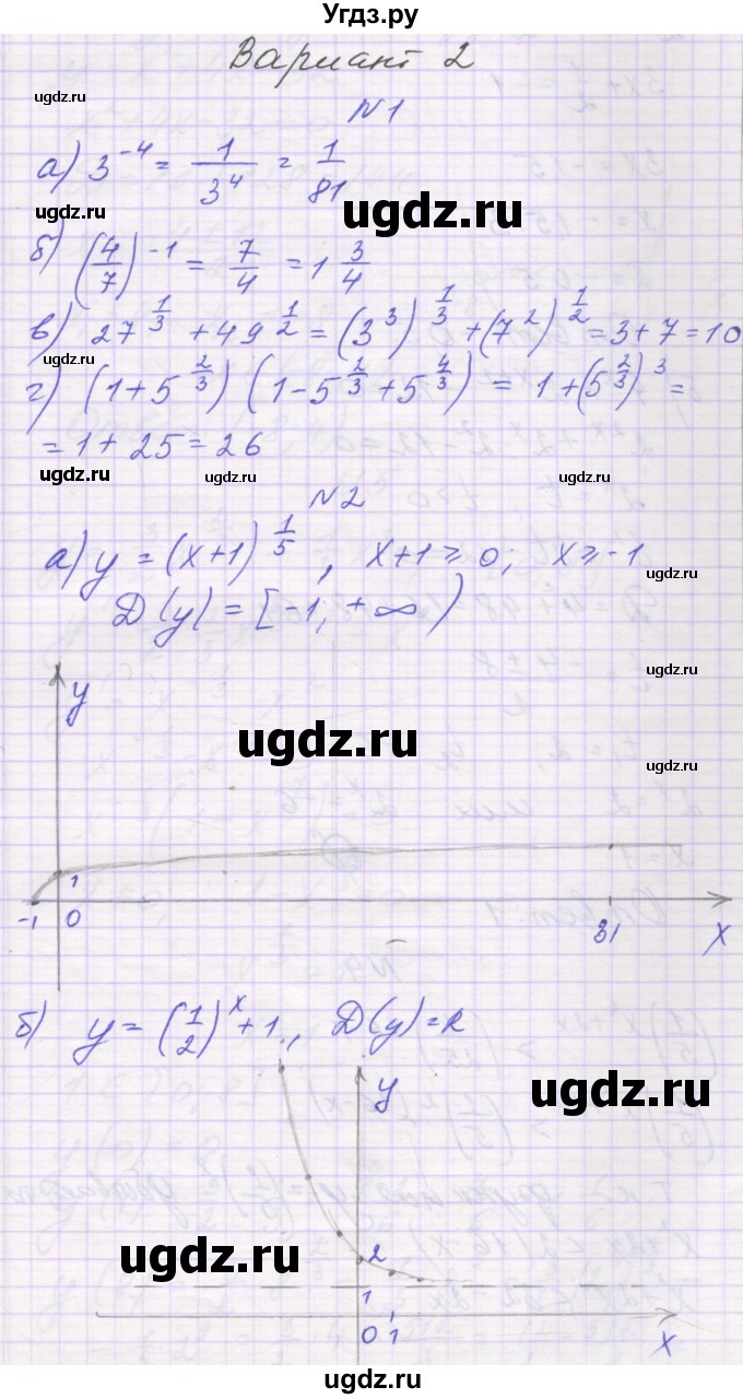 ГДЗ (Решебник) по алгебре 11 класс (контрольные работы) Глизбург В.И. / КР-2. вариант / 2