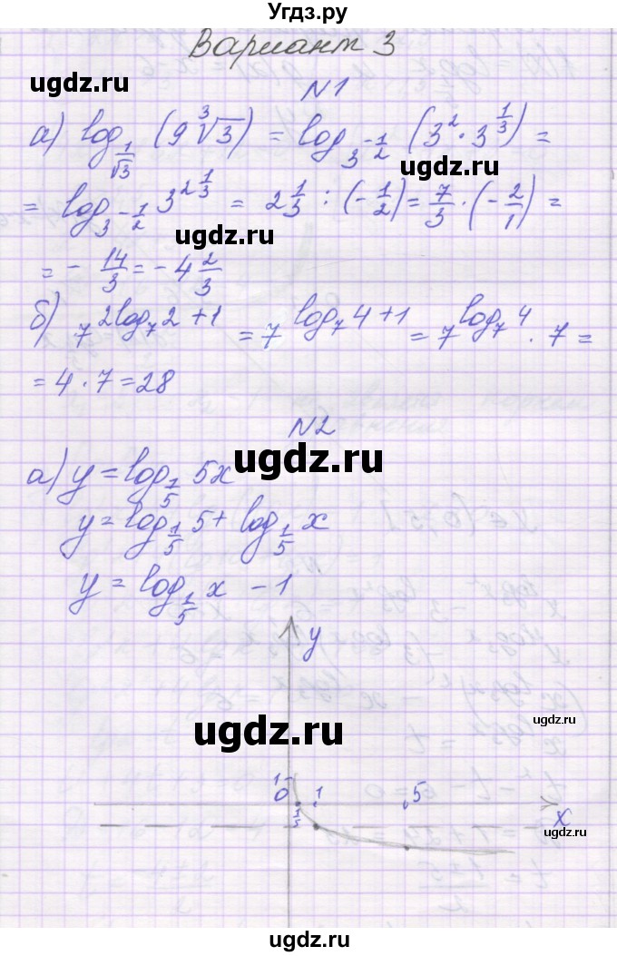 ГДЗ (Решебник) по алгебре 11 класс (контрольные работы) Глизбург В.И. / КР-3. вариант / 3