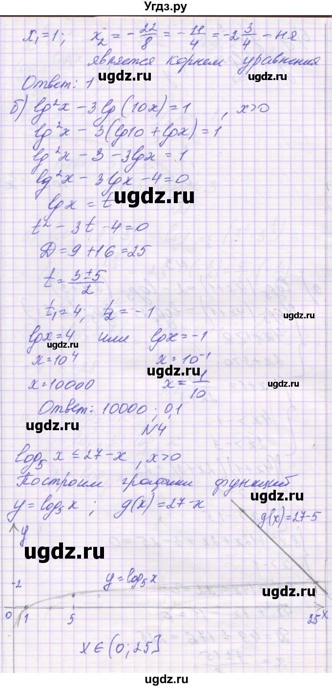 ГДЗ (Решебник) по алгебре 11 класс (контрольные работы) Глизбург В.И. / КР-3. вариант / 3(продолжение 3)