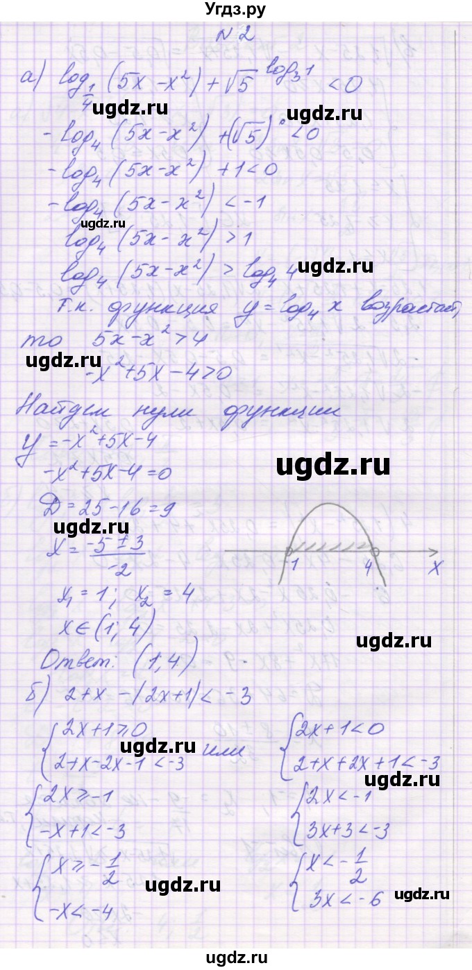 ГДЗ (Решебник) по алгебре 11 класс (контрольные работы) Глизбург В.И. / КР-7. вариант / 2(продолжение 3)