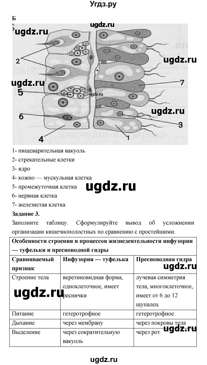 ГДЗ (Решебник) по биологии 7 класс (рабочая тетрадь) Суматохин С.В. / § / § 12(продолжение 2)