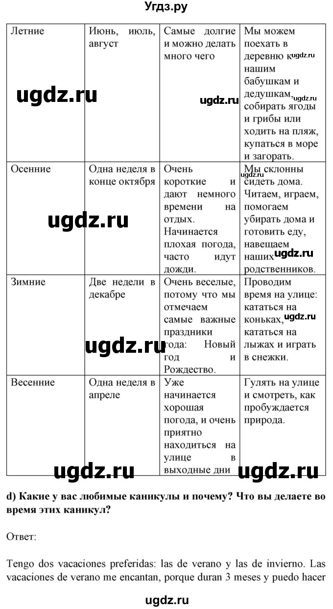 ГДЗ (Решебник) по испанскому языку 5 класс Цыбулева Т.Э. / учебник / часть 2. страница / 88(продолжение 3)