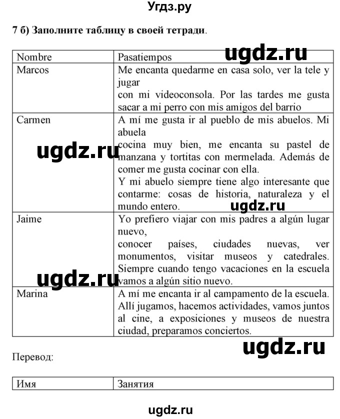 ГДЗ (Решебник) по испанскому языку 5 класс Цыбулева Т.Э. / рабочая тетрадь / часть 2. страница / 21