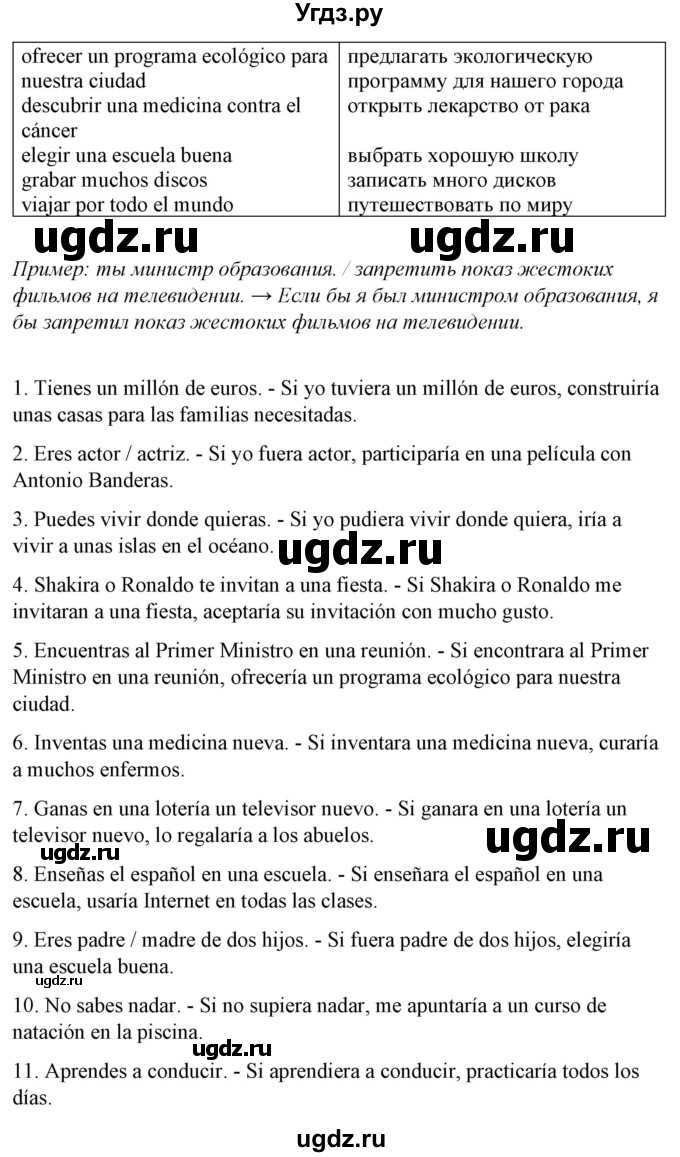 ГДЗ (Решебник) по испанскому языку 10 класс Гриневич Е.К. / страница / 15(продолжение 4)