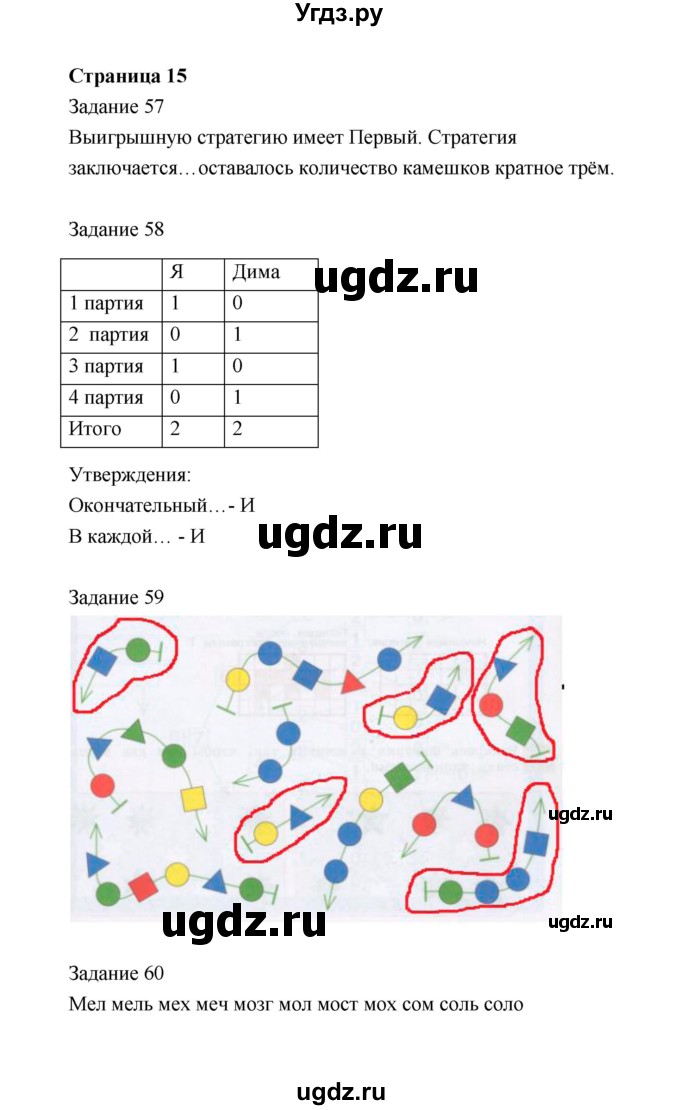 ГДЗ (Решебник) по информатике 4 класс (рабочая тетрадь) Рудченко Т.А. / страница номер / 15