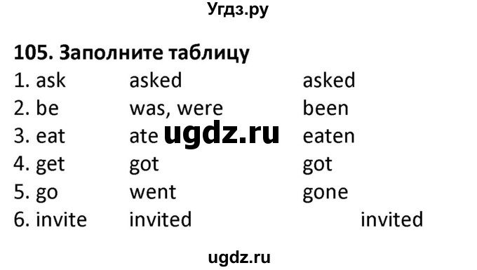 ГДЗ (Решебник) по английскому языку 7 класс (сборник упражнений к учебнику Биболетовой) Барашкова Е.А. / упражнение / 105