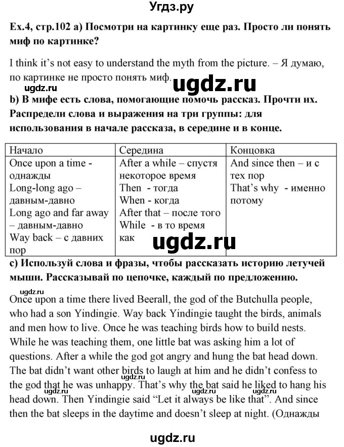 ГДЗ (Решебник №1) по английскому языку 6 класс (student's book) Юхнель Н. В. / страница номер / 102