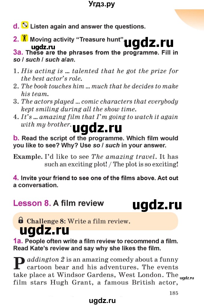 ГДЗ (Учебник) по английскому языку 6 класс Демченко Н.В. / часть 2. страница номер / 185