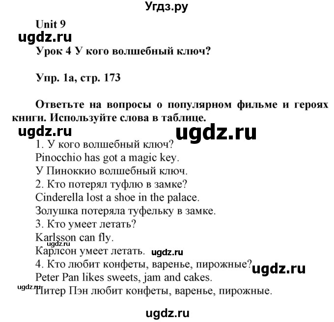 ГДЗ (Решебник) по английскому языку 6 класс Демченко Н.В. / часть 2. страница номер / 173