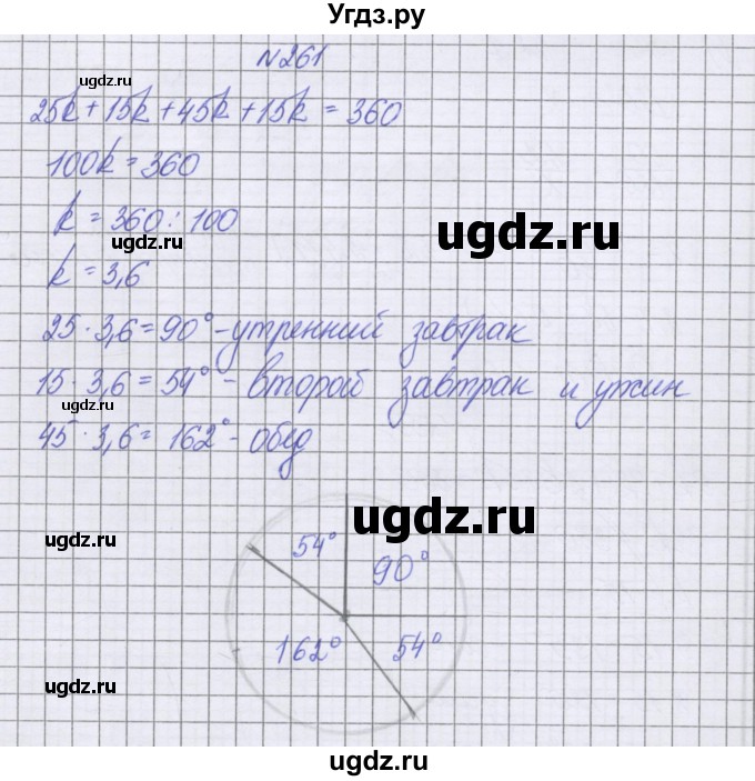 ГДЗ (Решебник к учебнику 2016) по математике 6 класс Герасимов В.Д. / глава 2 / упражнение / 261