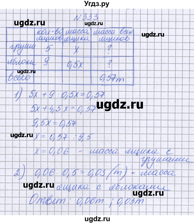 ГДЗ (Решебник к учебнику 2022) по математике 6 класс Герасимов В.Д. / глава 1 / упражнение / 333