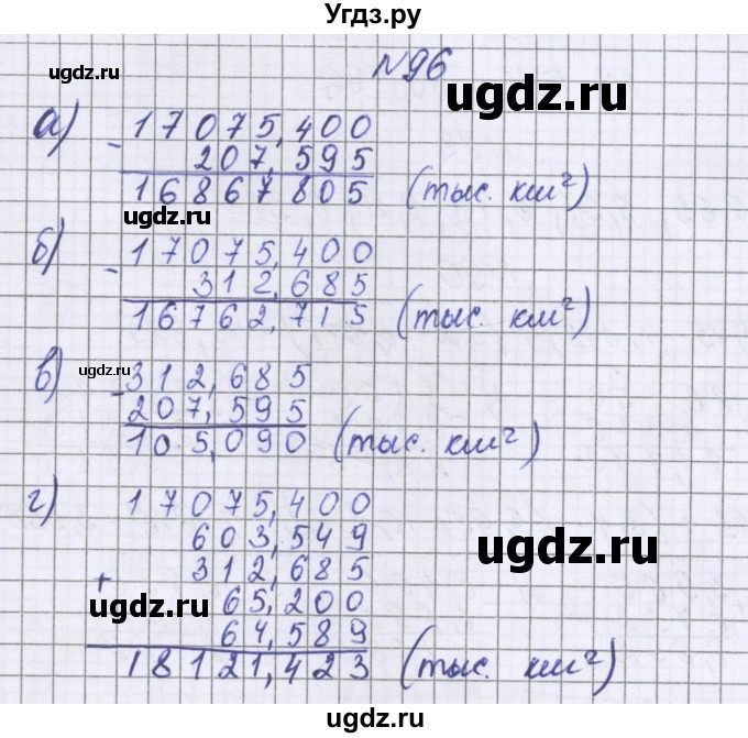 ГДЗ (Решебник к учебнику 2022) по математике 6 класс Герасимов В.Д. / глава 1 / упражнение / 96