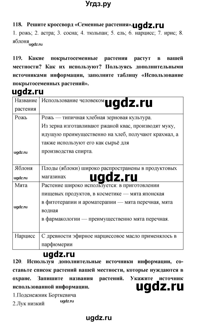 ГДЗ (Решебник) по биологии 5 класс (рабочая тетрадь) Н. И. Сонин / § / 17(продолжение 3)