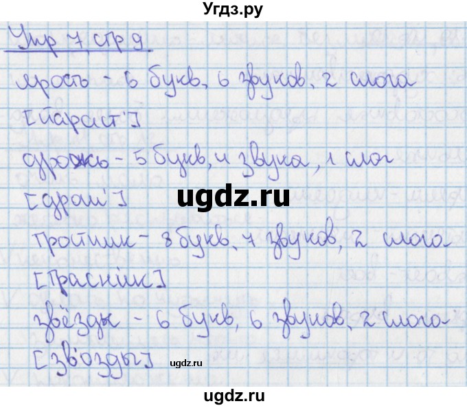 ГДЗ (Решебник) по русскому языку 9 класс (рабочая тетрадь) Ефремова Е.А. / упражнение номер / 7