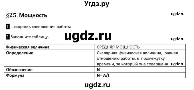 ГДЗ (Решебник) по физике 10 класс (рабочая тетрадь ) Касьянов В.А. / параграф номер / 25