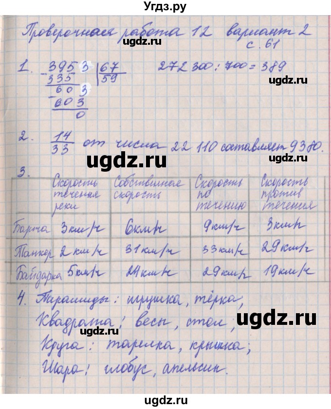 ГДЗ (Решебник) по математике 4 класс (проверочные работы) Никифорова Г.В. / страница-№ / 61