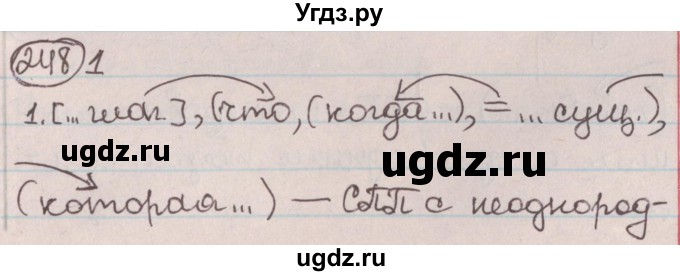 ГДЗ (Решебник №1) по русскому языку 9 класс Л.A. Мурина / упражнение / 248