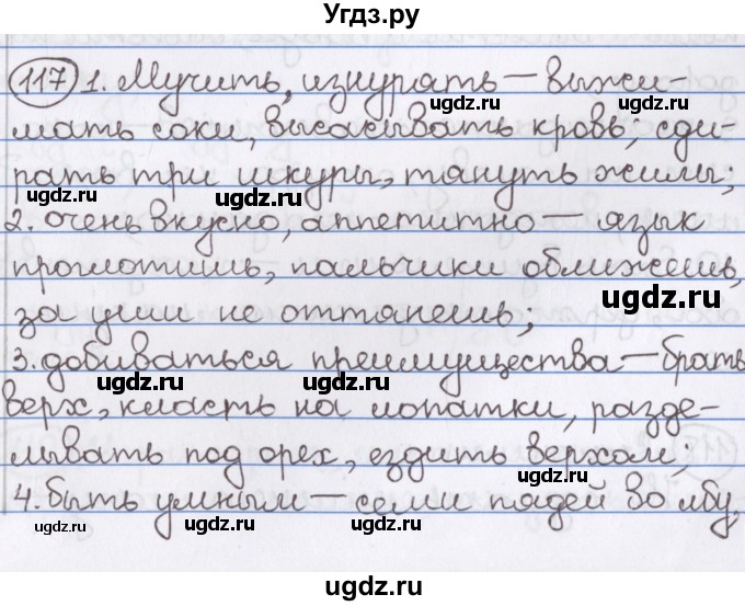 ГДЗ (Решебник) по русскому языку 10 класс Л. A. Мурина / упражнение номер / 117