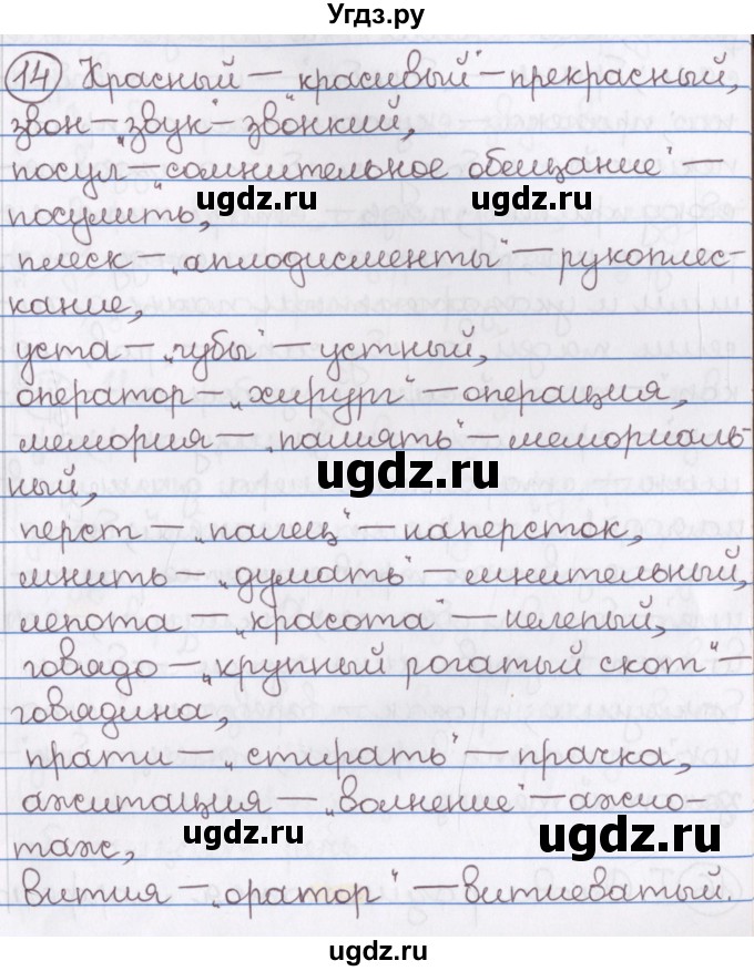 ГДЗ (Решебник) по русскому языку 10 класс Л. A. Мурина / упражнение номер / 14