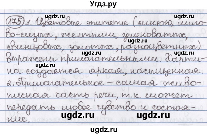 ГДЗ (Решебник) по русскому языку 10 класс Л. A. Мурина / упражнение номер / 175