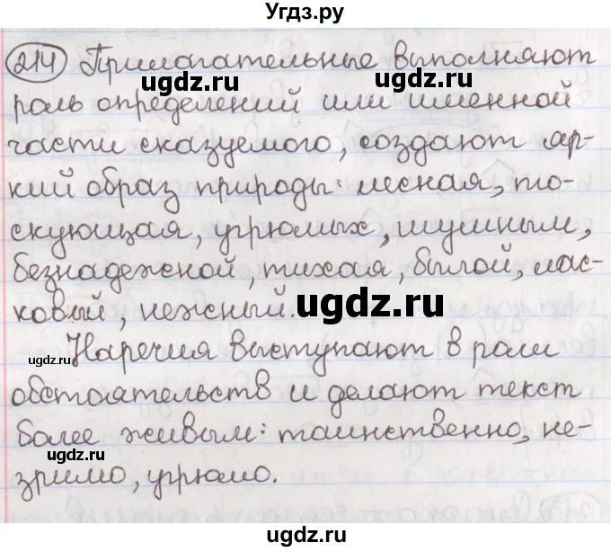 ГДЗ (Решебник) по русскому языку 10 класс Л. A. Мурина / упражнение номер / 214