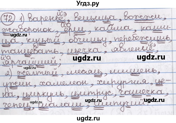 ГДЗ (Решебник) по русскому языку 10 класс Л. A. Мурина / упражнение номер / 72