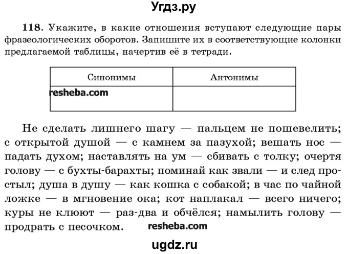 ГДЗ (Учебник) по русскому языку 10 класс Л. A. Мурина / упражнение номер / 118