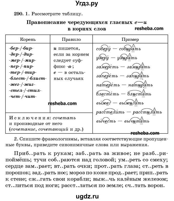 ГДЗ (Учебник) по русскому языку 10 класс Л. A. Мурина / упражнение номер / 290