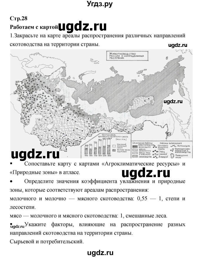 ГДЗ (Решебник) по географии 9 класс (тетрадь-тренажер) Ходова Е.С. / страница номер / 28