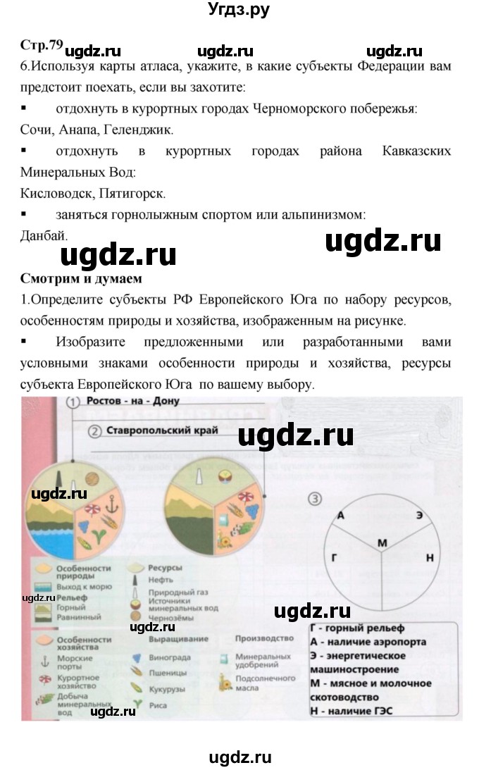 ГДЗ (Решебник) по географии 9 класс (тетрадь-тренажер) Ходова Е.С. / страница номер / 79