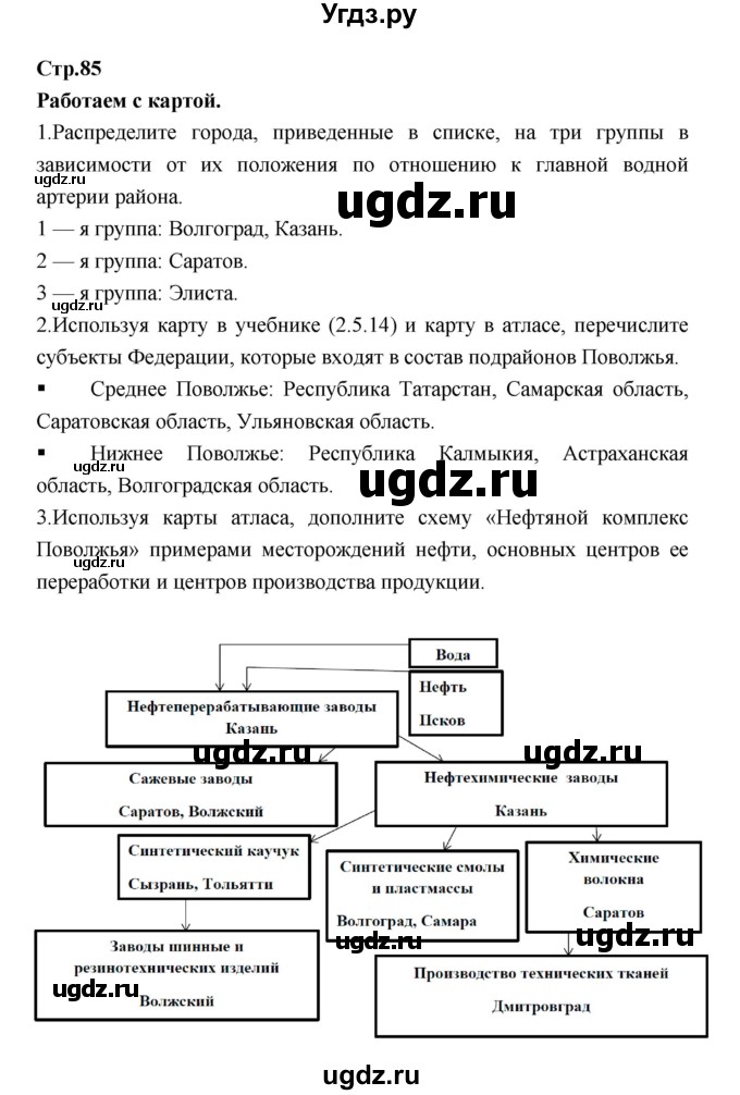 ГДЗ (Решебник) по географии 9 класс (тетрадь-тренажер) Ходова Е.С. / страница номер / 85