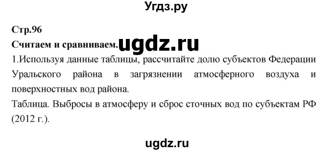 ГДЗ (Решебник) по географии 9 класс (тетрадь-тренажер) Ходова Е.С. / страница номер / 96