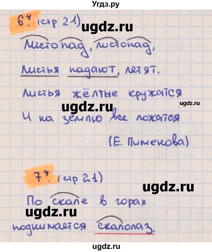 ГДЗ (Решебник) по русскому языку 3 класс (тетрадь учебных достижений) Канакина В.П. / страница номер / 21(продолжение 2)