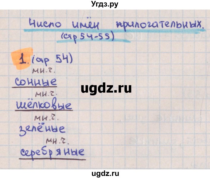 ГДЗ (Решебник) по русскому языку 3 класс (тетрадь учебных достижений) Канакина В.П. / страница номер / 54