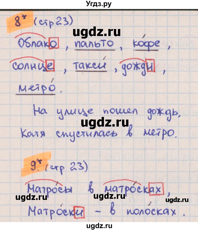 ГДЗ (Решебник) по русскому языку 3 класс (тетрадь учебных достижений) Канакина В.П. / страница номер / 23(продолжение 2)