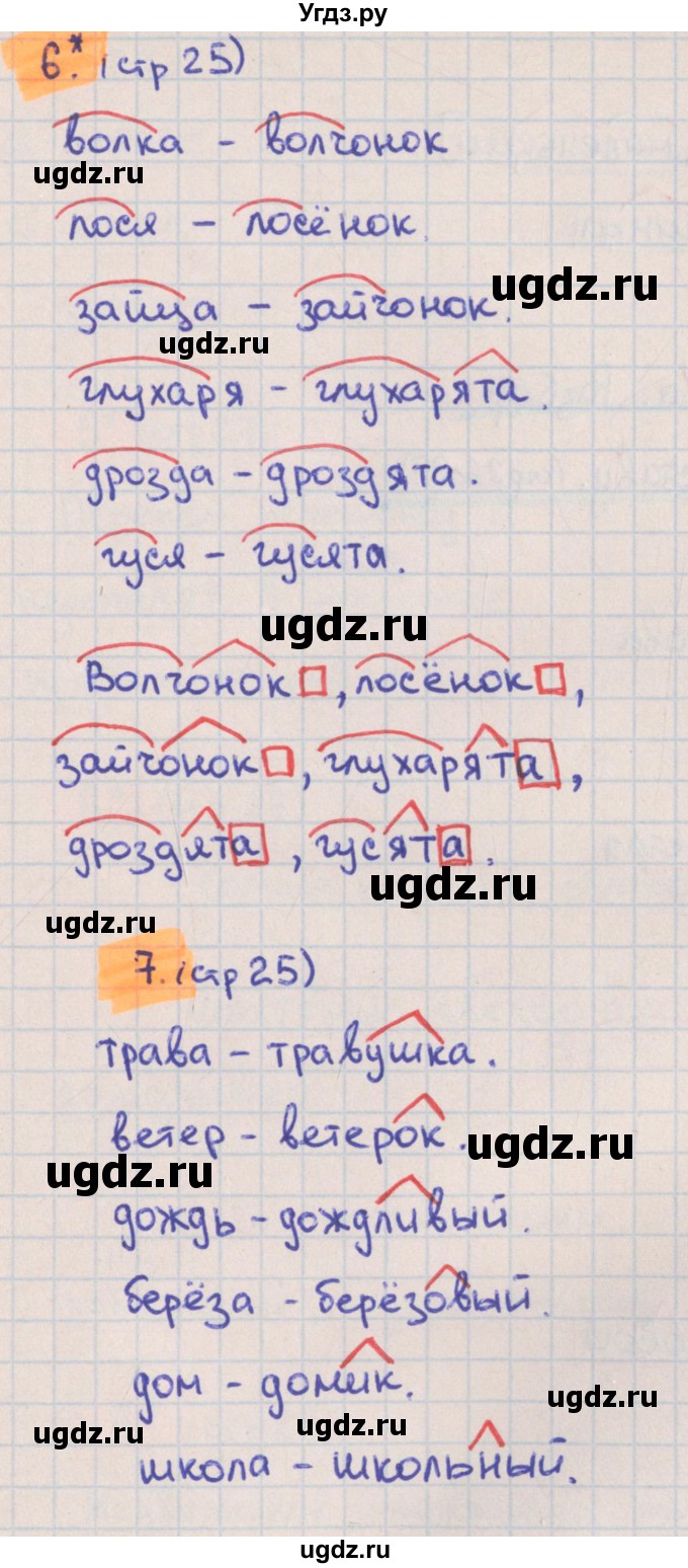 ГДЗ (Решебник) по русскому языку 3 класс (тетрадь учебных достижений) Канакина В.П. / страница номер / 25