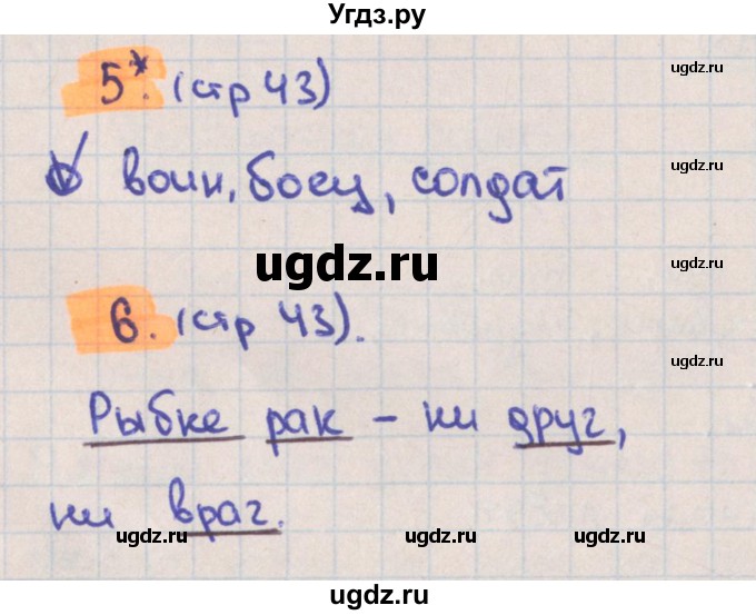 ГДЗ (Решебник) по русскому языку 3 класс (тетрадь учебных достижений) Канакина В.П. / страница номер / 43