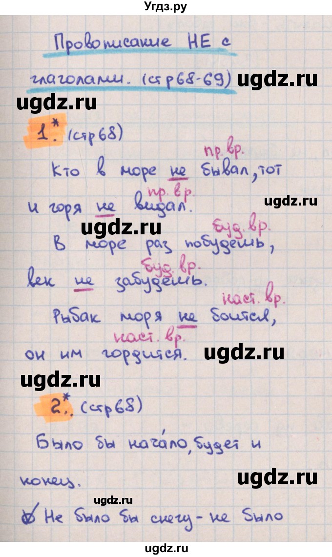 ГДЗ (Решебник) по русскому языку 3 класс (тетрадь учебных достижений) Канакина В.П. / страница номер / 68