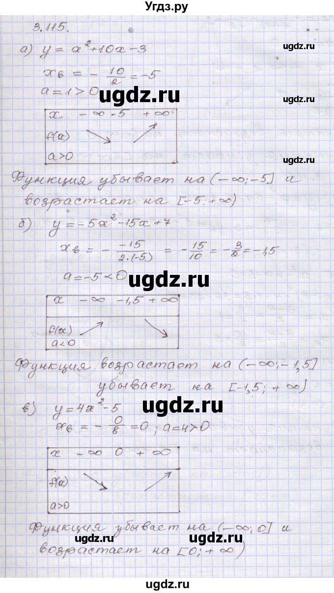 ГДЗ (Решебник №1) по алгебре 8 класс Арефьева И.Г. / глава 3 / упражнение / 3.115