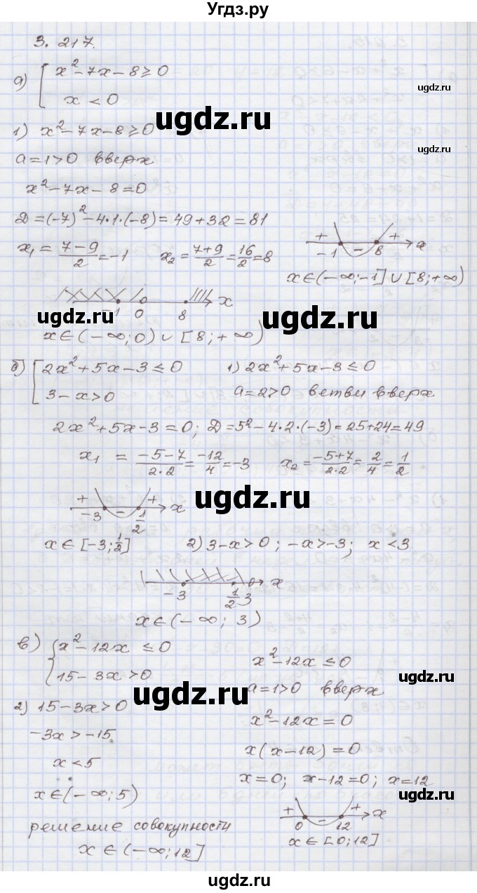 ГДЗ (Решебник №1) по алгебре 8 класс Арефьева И.Г. / глава 3 / упражнение / 3.217